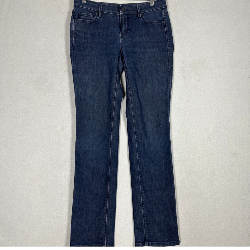 LOFT Jeans Women 27-4 Modern Straight Dark Blue Stretch 5-Pocket Denim Pants EUC